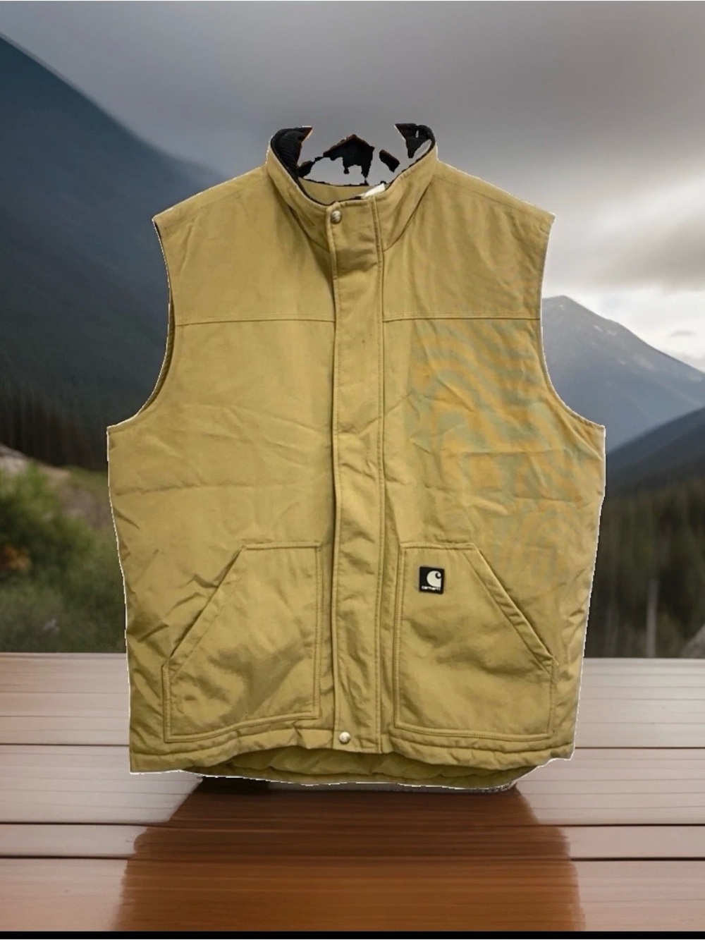 Carhartt Brown Tan Duck Canvas Insulated Work Vest